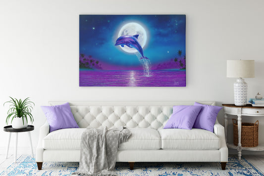 Dolphin Moonlight – Dolphin Wall Art