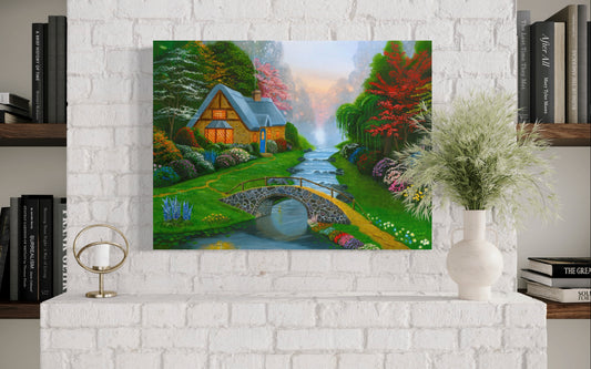 Springtime Cottage – Cottage Landscape Wall Art