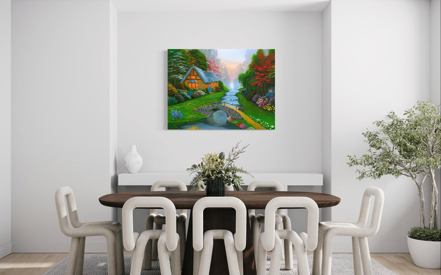 Springtime Cottage – Cottage Landscape Wall Art