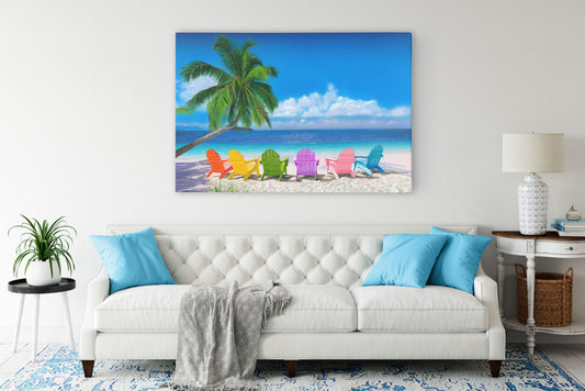 Paradise Awaits – Beach Chairs Wall Art
