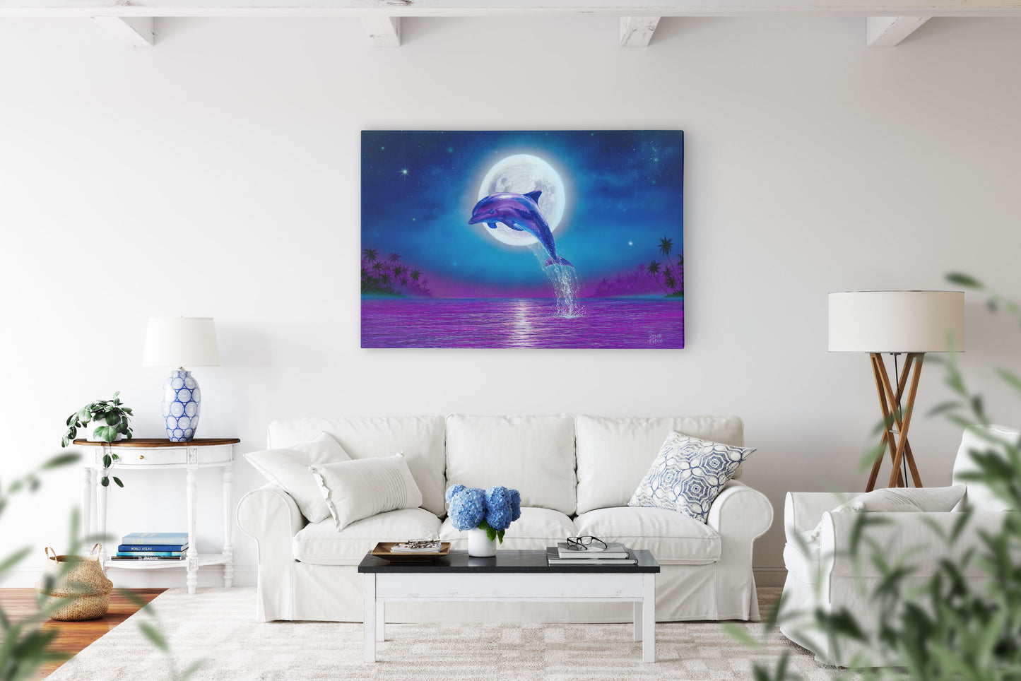 Dolphin Moonlight – Dolphin Wall Art