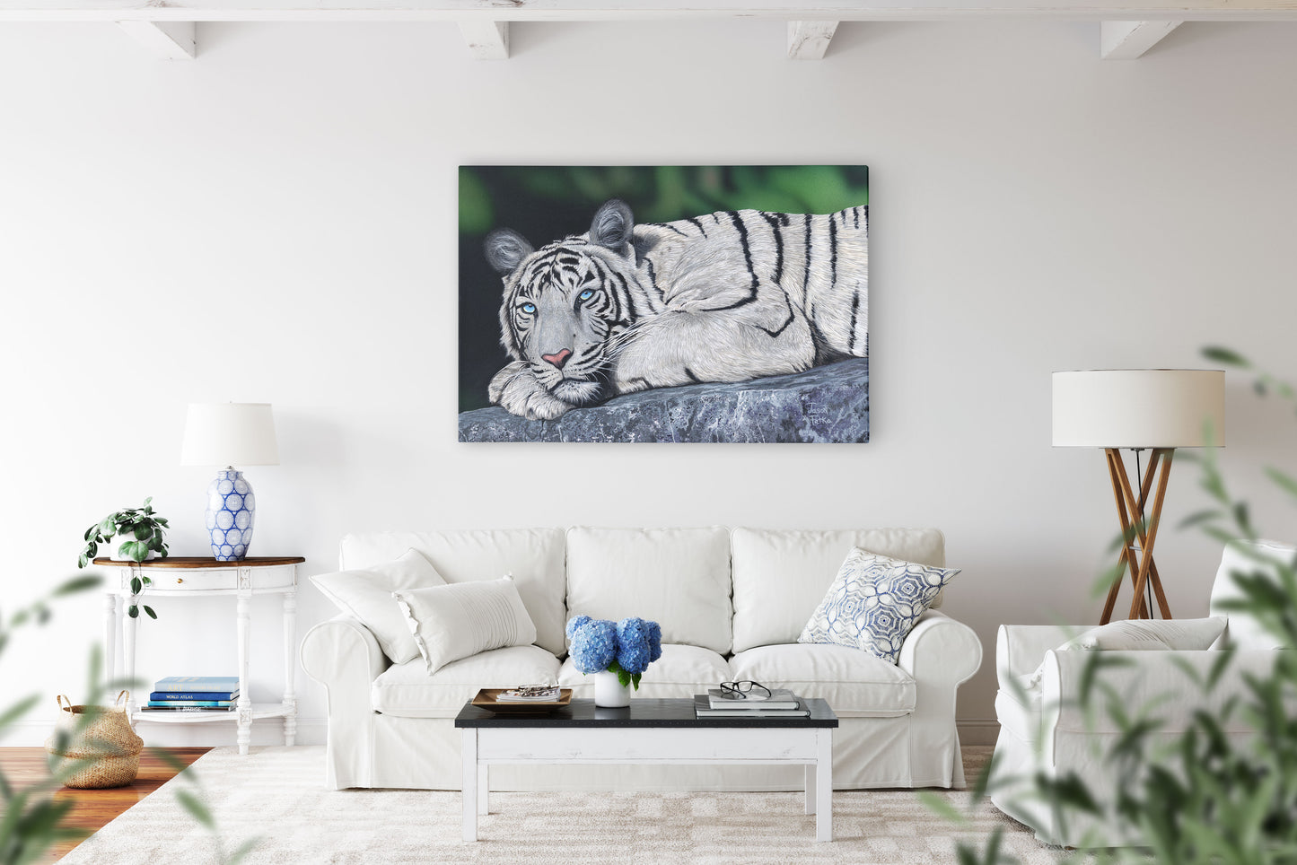 Baby Blues – White Tiger Wall Art