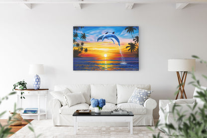 Dolphin Sunset – Dolphin Wall Art