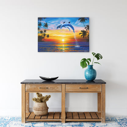 Dolphin Sunset – Dolphin Wall Art