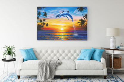Dolphin Sunset – Dolphin Wall Art