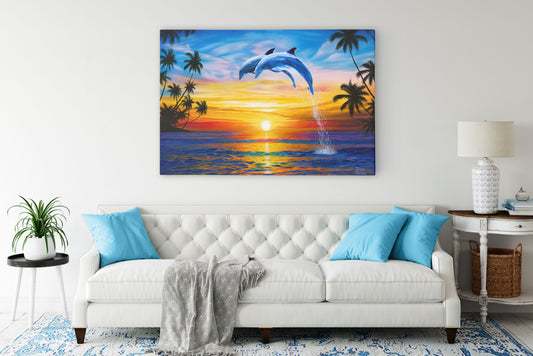 Dolphin Sunset – Dolphin Wall Art