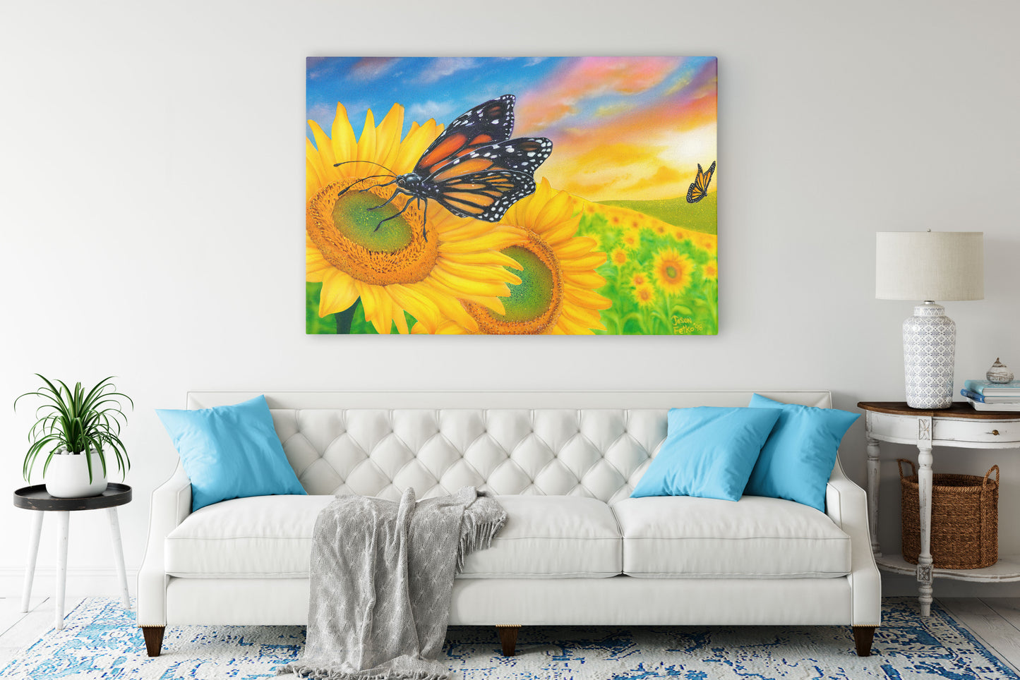 Sunflower Dreams – Sunflower Butterfly Wall Art