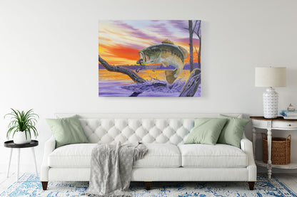 Bass Splash – Fishing Wall Art