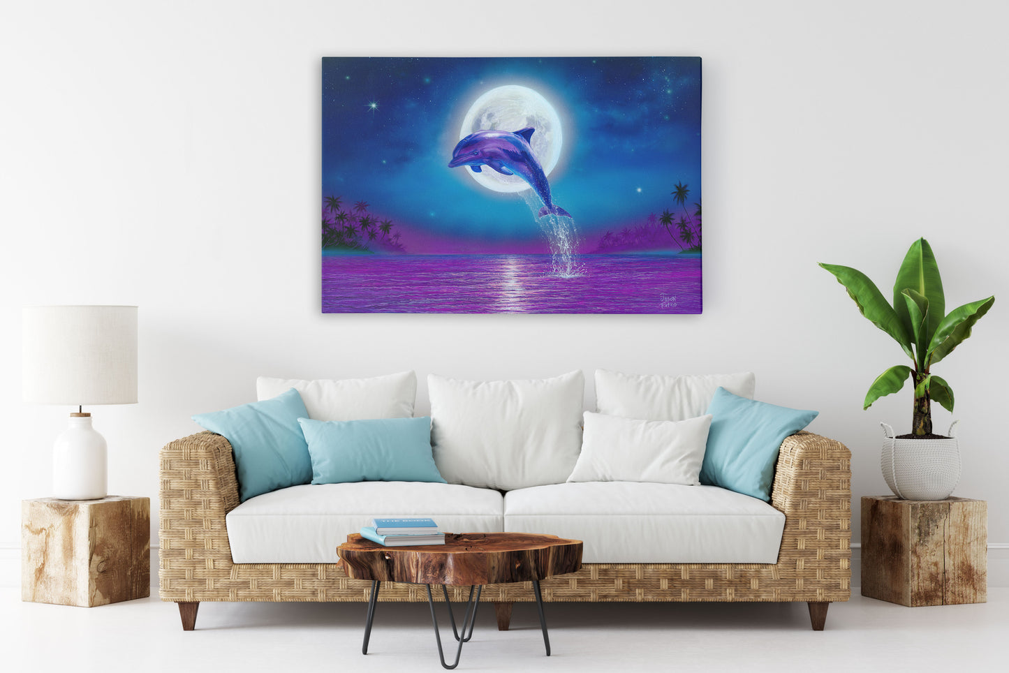Dolphin Moonlight – Dolphin Wall Art