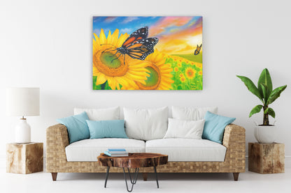 Sunflower Dreams – Sunflower Butterfly Wall Art