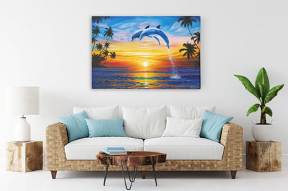 Dolphin Sunset – Dolphin Wall Art