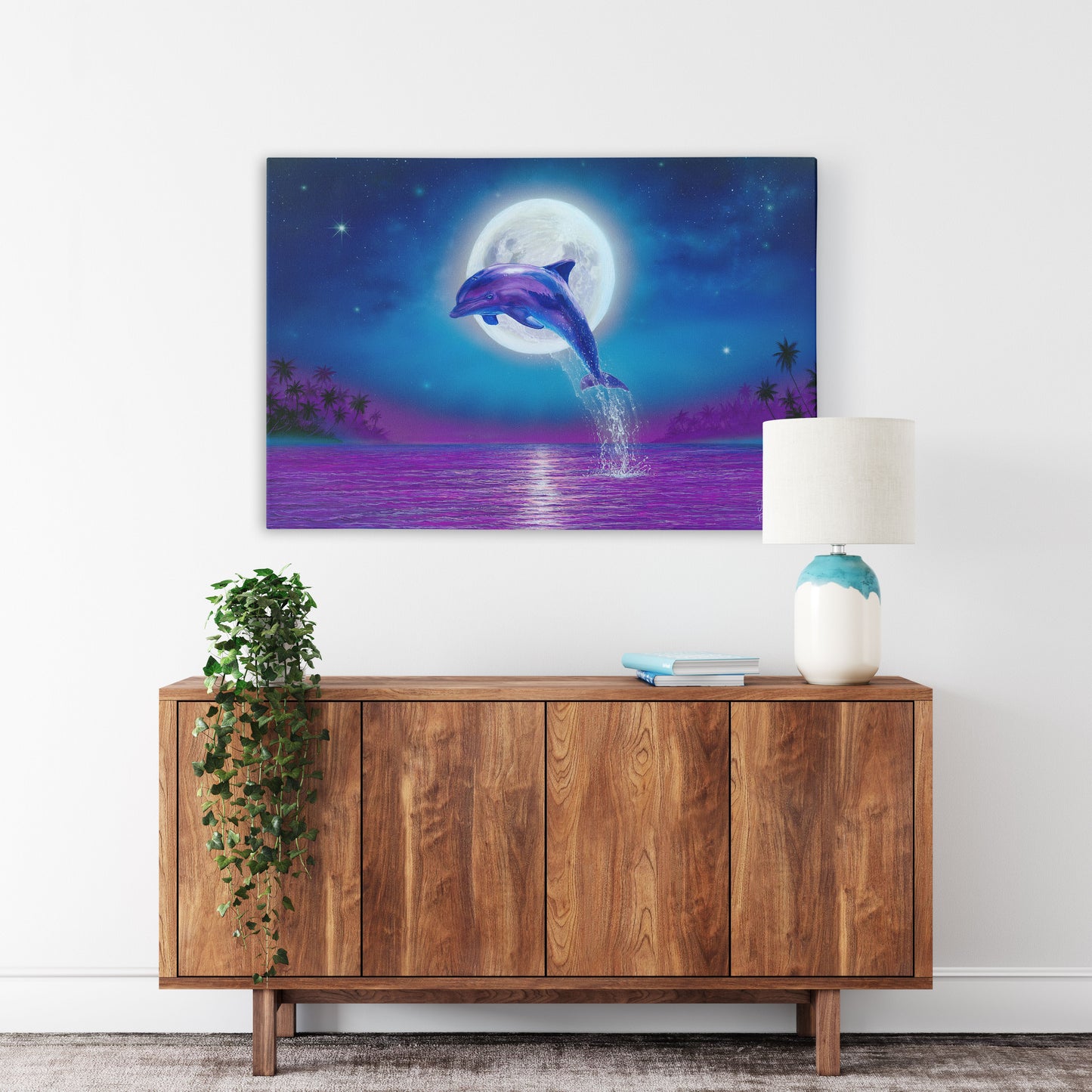 Dolphin Moonlight – Dolphin Wall Art