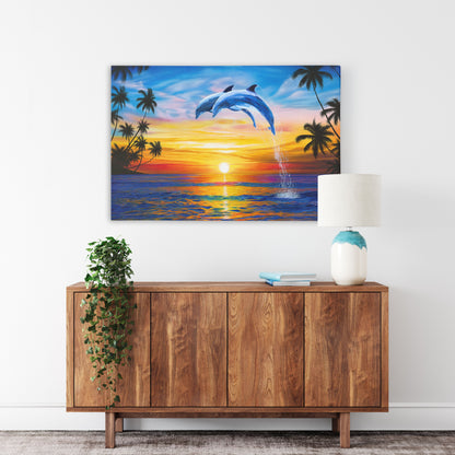 Dolphin Sunset – Dolphin Wall Art