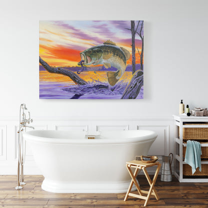 Bass Splash – Fishing Wall Art