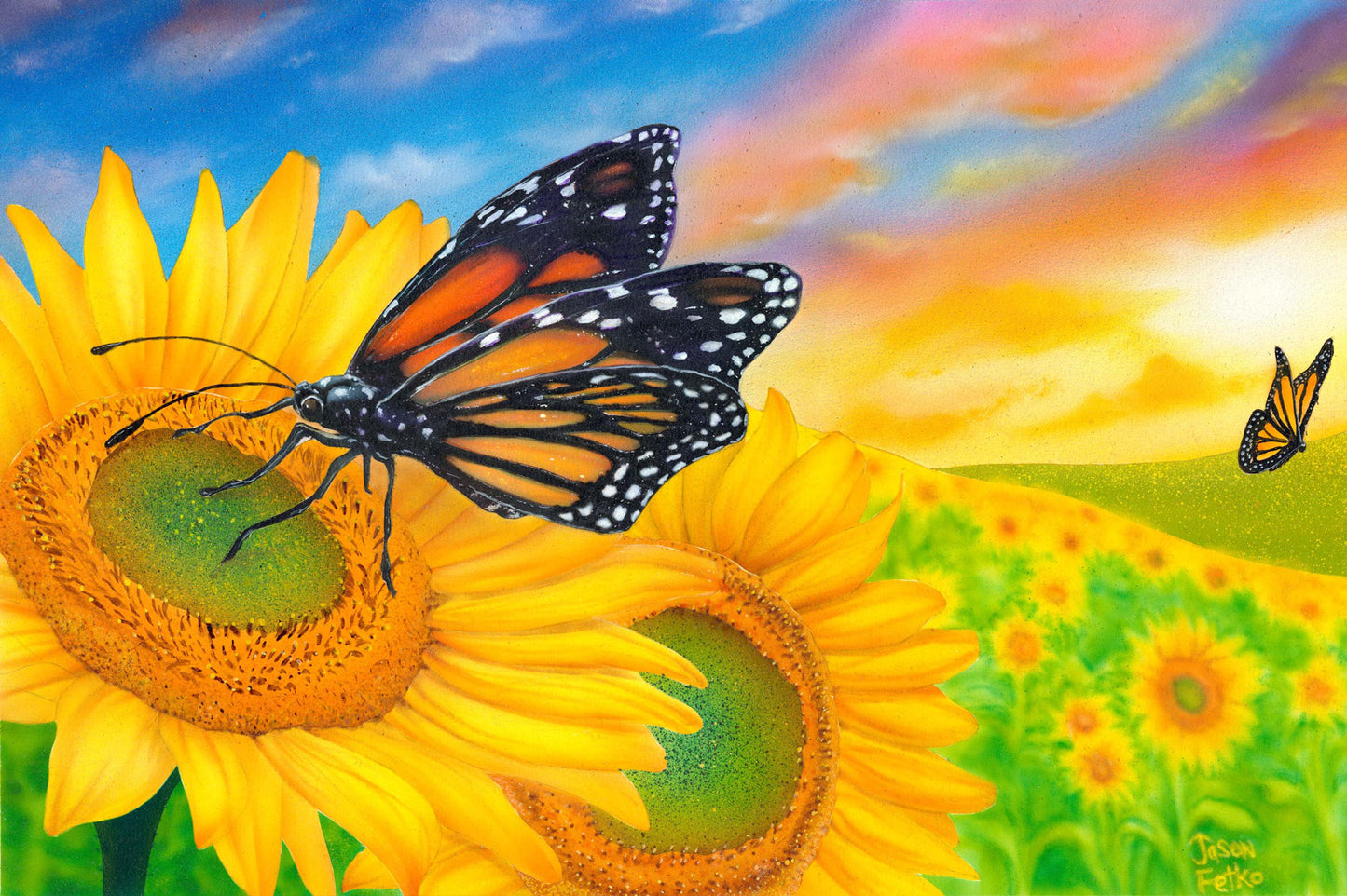 Sunflower Dreams – Sunflower Butterfly Wall Art
