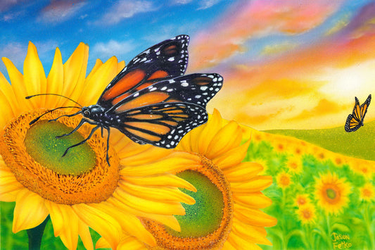 Sunflower Dreams – Sunflower Butterfly Wall Art