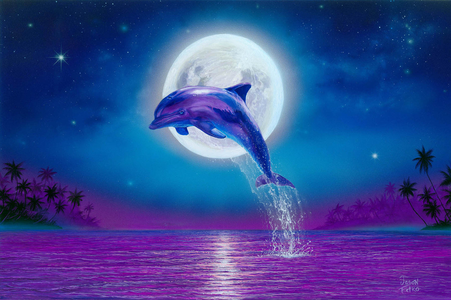 Dolphin Moonlight – Dolphin Wall Art