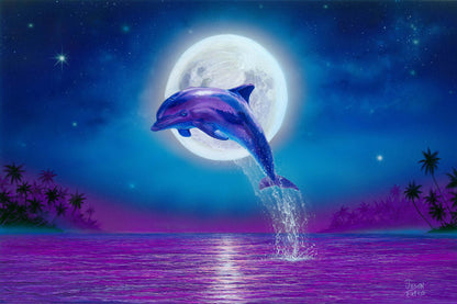 Dolphin Moonlight – Dolphin Wall Art