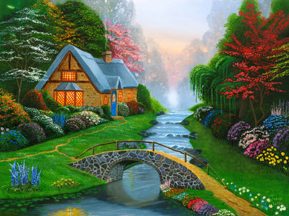 Springtime Cottage – Cottage Landscape Wall Art