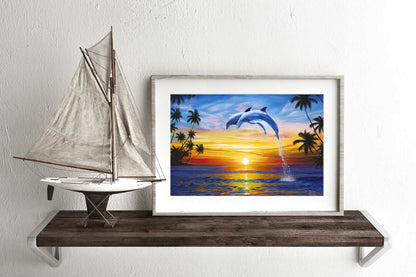 Dolphin Sunset – Dolphin Wall Art