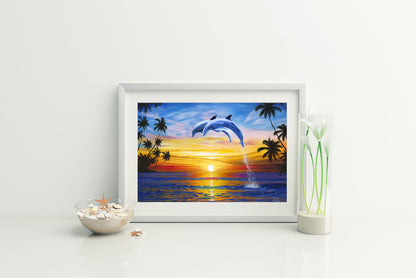 Dolphin Sunset – Dolphin Wall Art