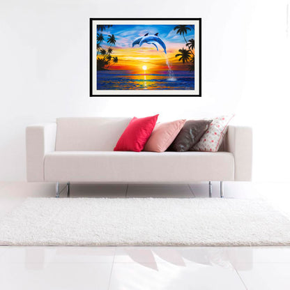 Dolphin Sunset – Dolphin Wall Art