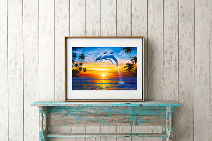 Dolphin Sunset – Dolphin Wall Art