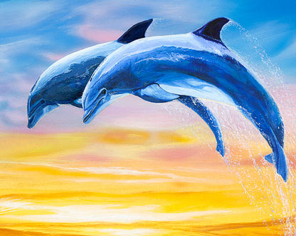 Dolphin Sunset – Dolphin Wall Art