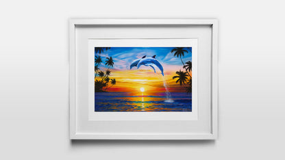 Dolphin Sunset – Dolphin Wall Art
