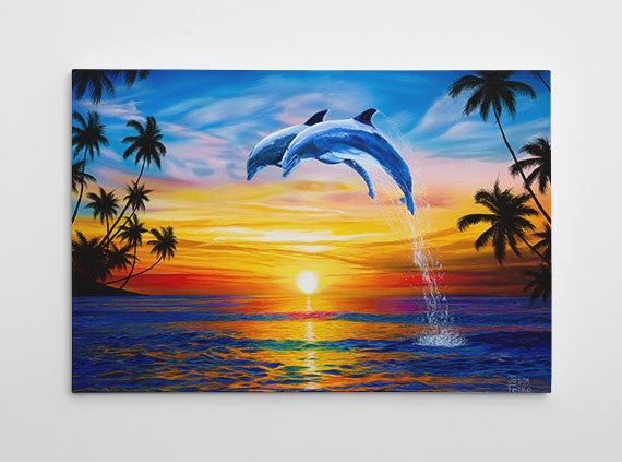 Dolphin Sunset – Dolphin Wall Art