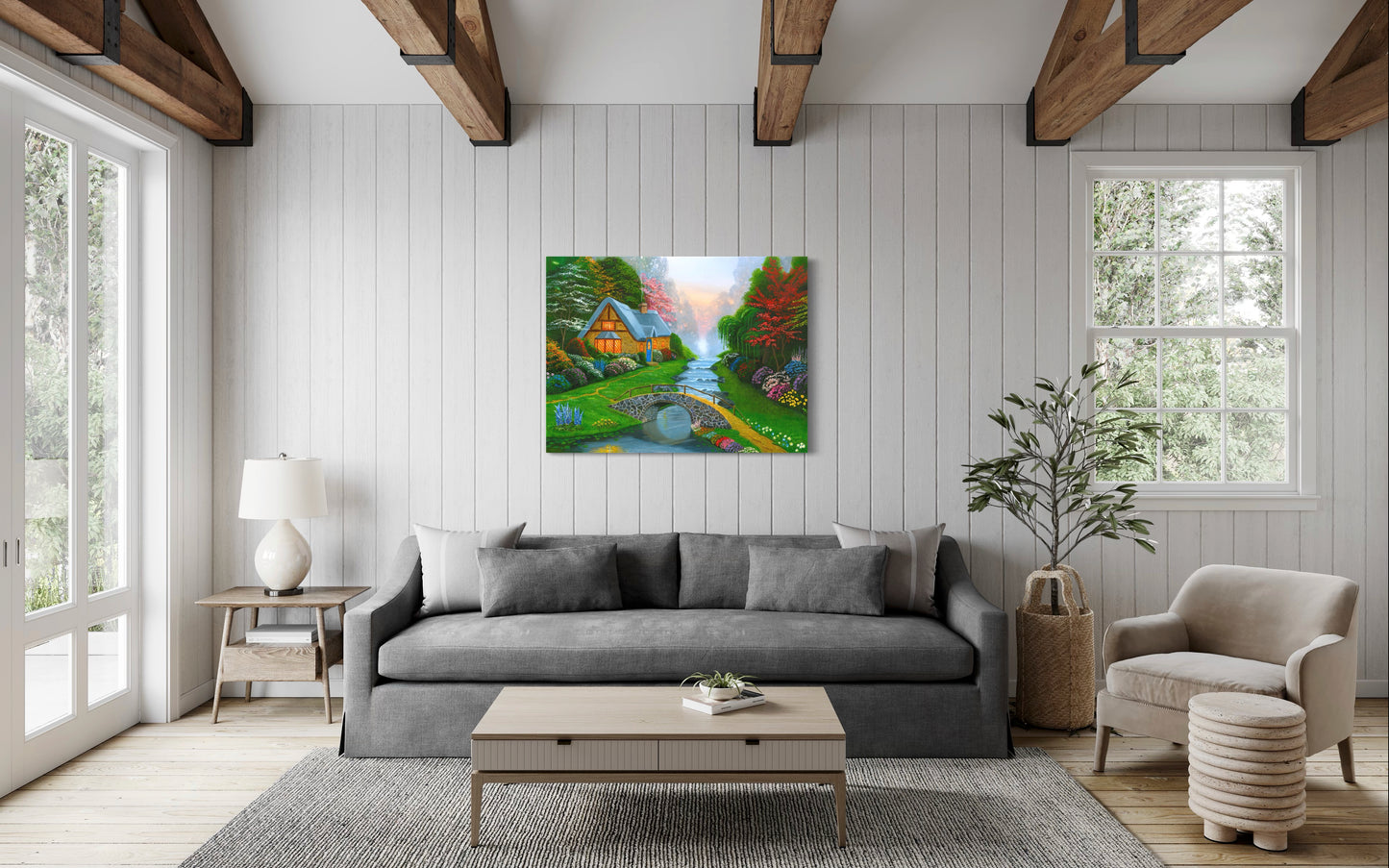 Springtime Cottage – Cottage Landscape Wall Art