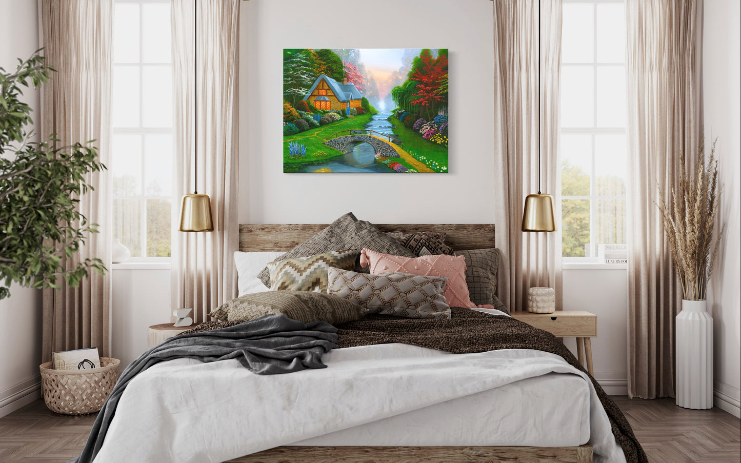 Springtime Cottage – Cottage Landscape Wall Art