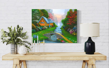 Springtime Cottage – Cottage Landscape Wall Art