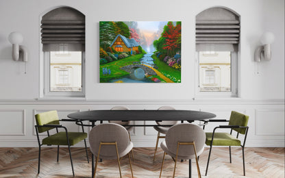 Springtime Cottage – Cottage Landscape Wall Art