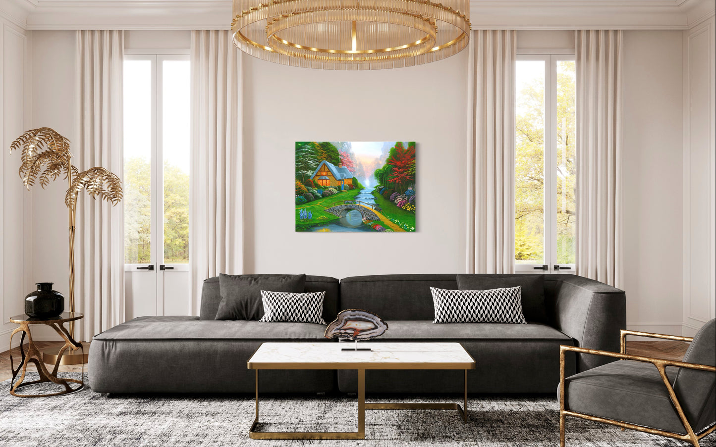 Springtime Cottage – Cottage Landscape Wall Art