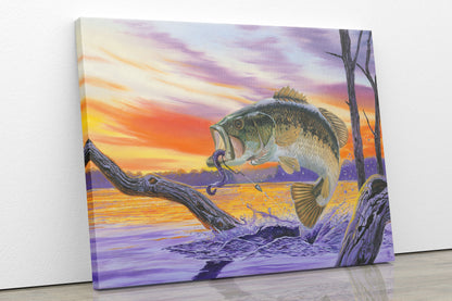 Bass Splash – Fishing Wall Art