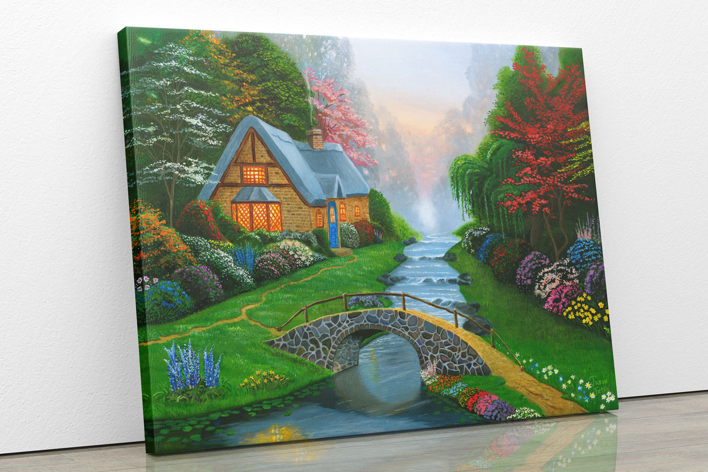 Springtime Cottage – Cottage Landscape Wall Art