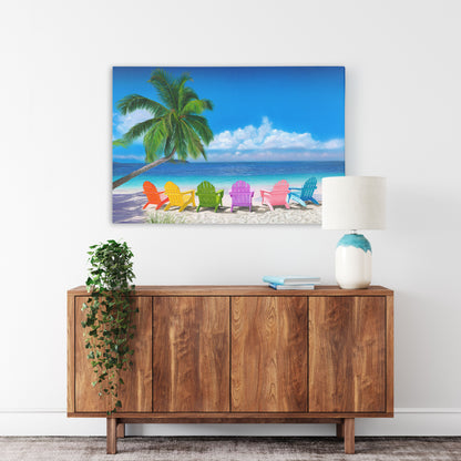 Paradise Awaits – Beach Chairs Wall Art