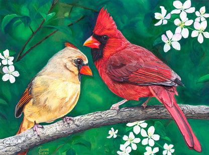 Apple Blossom Romance – Cardinal Wall Art