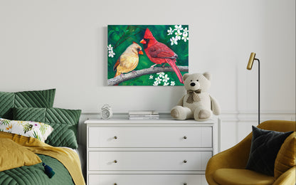 Apple Blossom Romance – Cardinal Wall Art