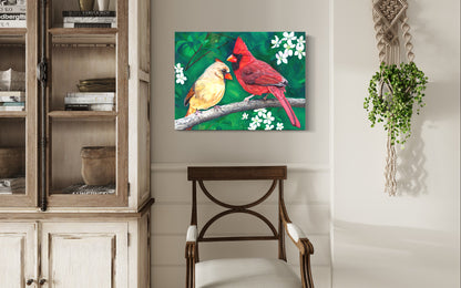 Apple Blossom Romance – Cardinal Wall Art