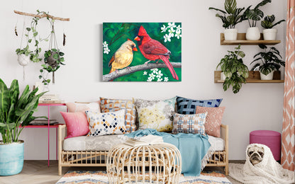 Apple Blossom Romance – Cardinal Wall Art