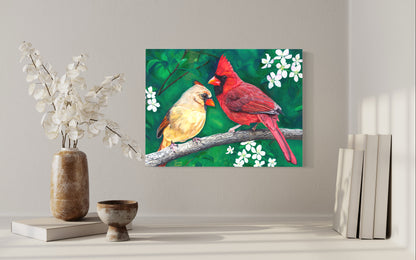 Apple Blossom Romance – Cardinal Wall Art