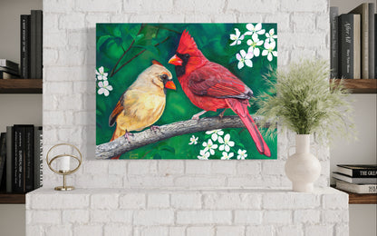 Apple Blossom Romance – Cardinal Wall Art