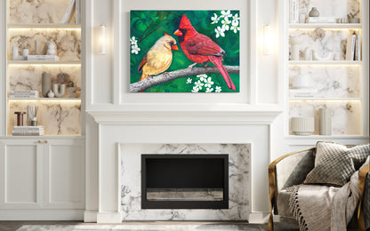 Apple Blossom Romance – Cardinal Wall Art